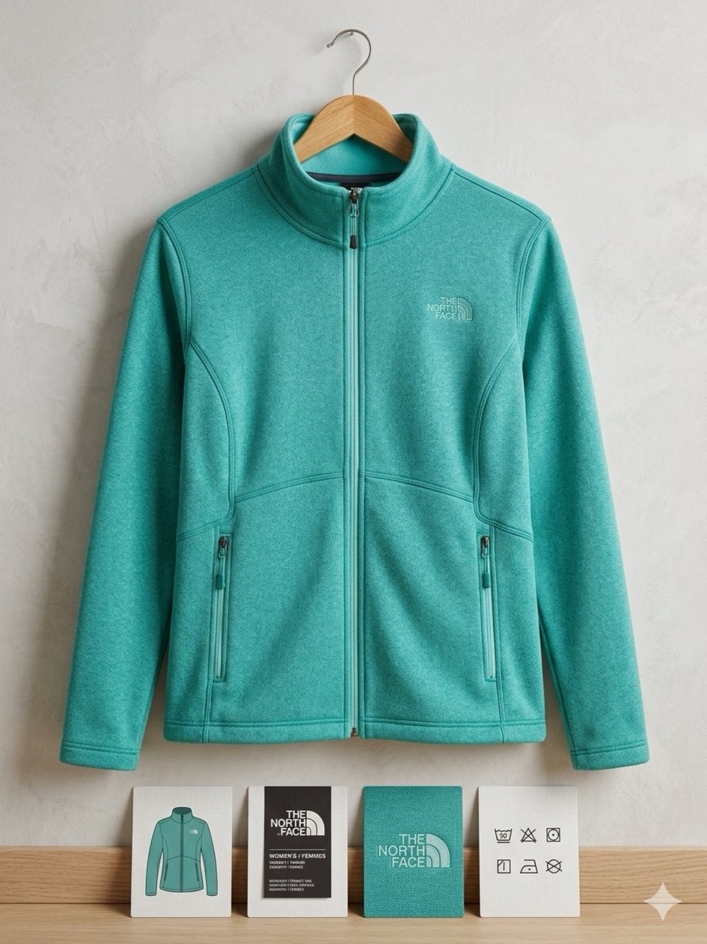The North Face Full Zip Fleece Jacket Womens [XL] Teal Agave Gorpcore O